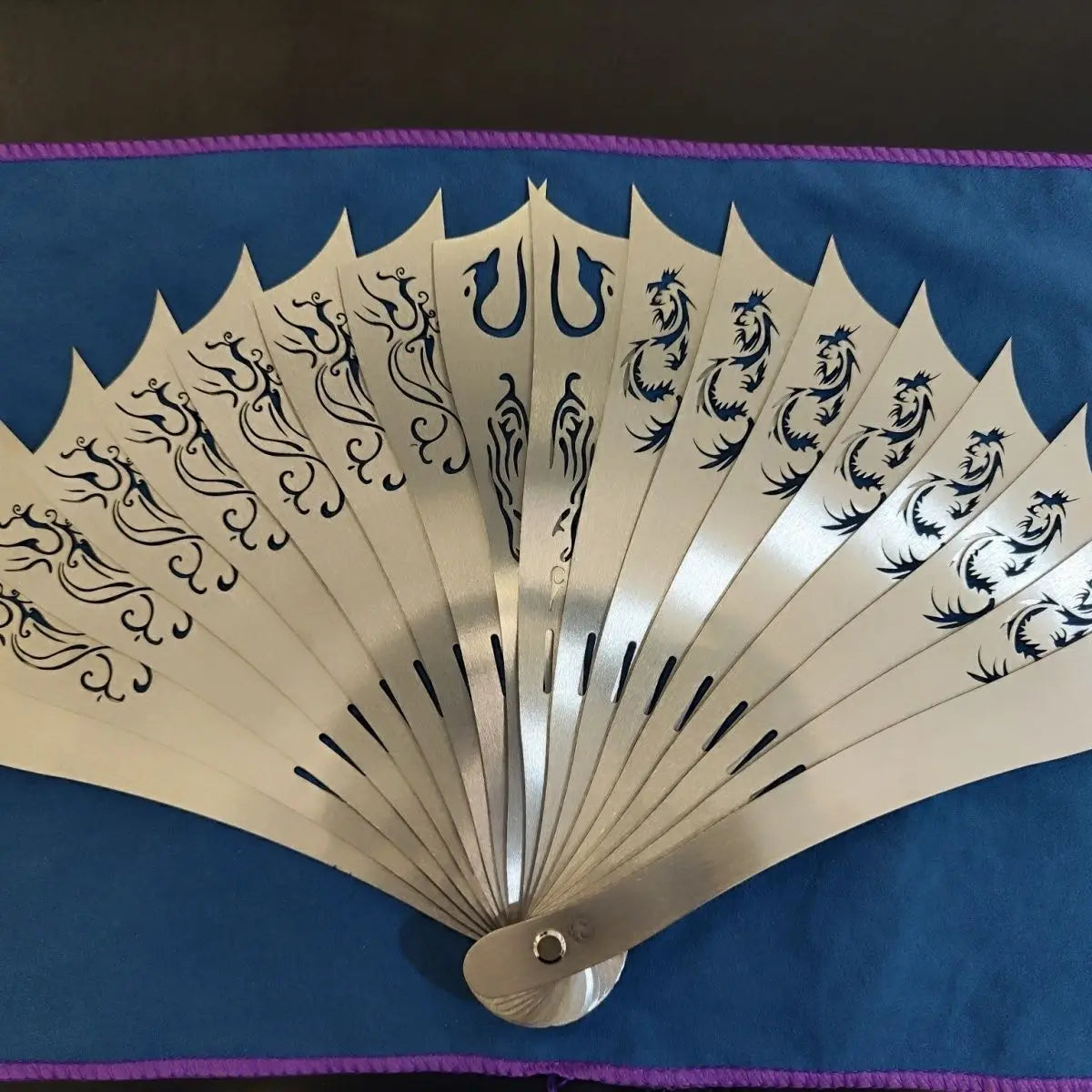 Self-Defense Metal Folding Fan Stainless Steel Fan Ancient Style Hollow Fan Kung Fu Fan Decoration Crafts