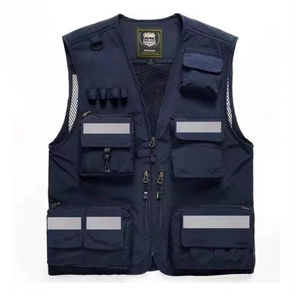 Reflective Vest Emergency Firefighter Volunteer Road Rescue Outdoor Breathable Mesh High Visibility Safety Waistcoat Workwear