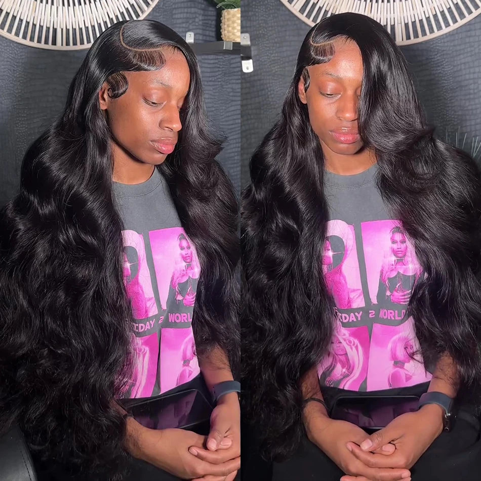 34 36 Inch Body Wave 13x4 Lace Front Wigs Human Hair 13x6 Transparent Lace Frontal Wigs 360 Lace Wigs PrePlucked For Women Bling