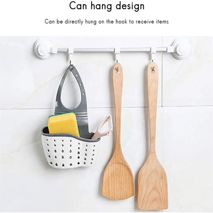 Sink Caddy Sponge Holder,Kitchen Sink Storage,Hanging Bag Basket Organizer for Sponges Soaps ,Cleaning Brushes Sink Accessories