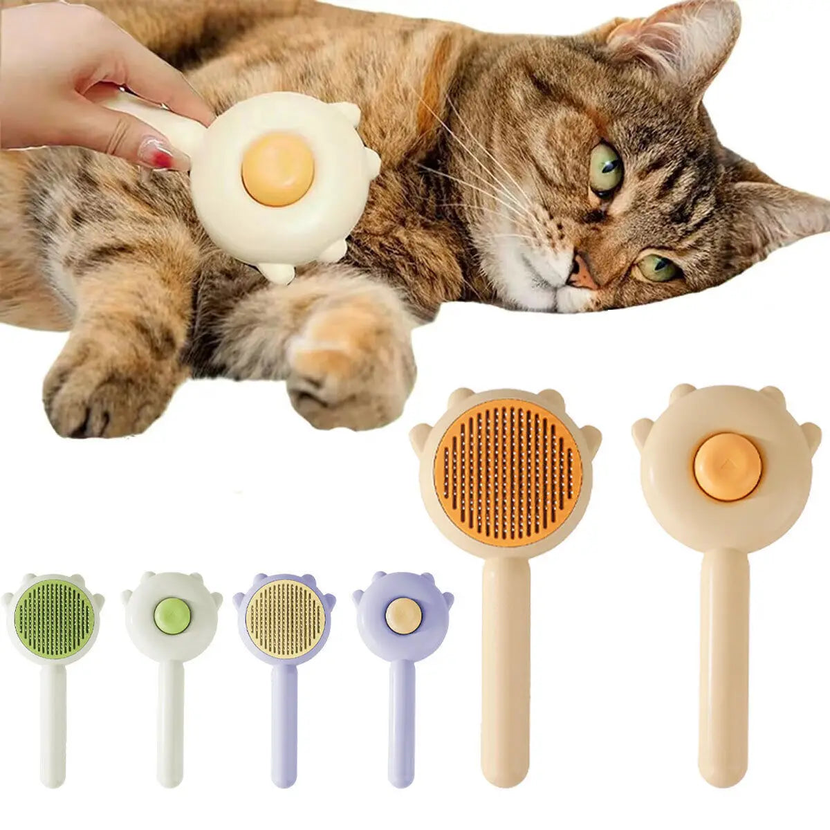 ﻿Washable Pressing Style Pet Comb Lovely Cat Needle Comb Waterproof and Easy to Clean Cat Dog Universal Hair Easy Clean Brush