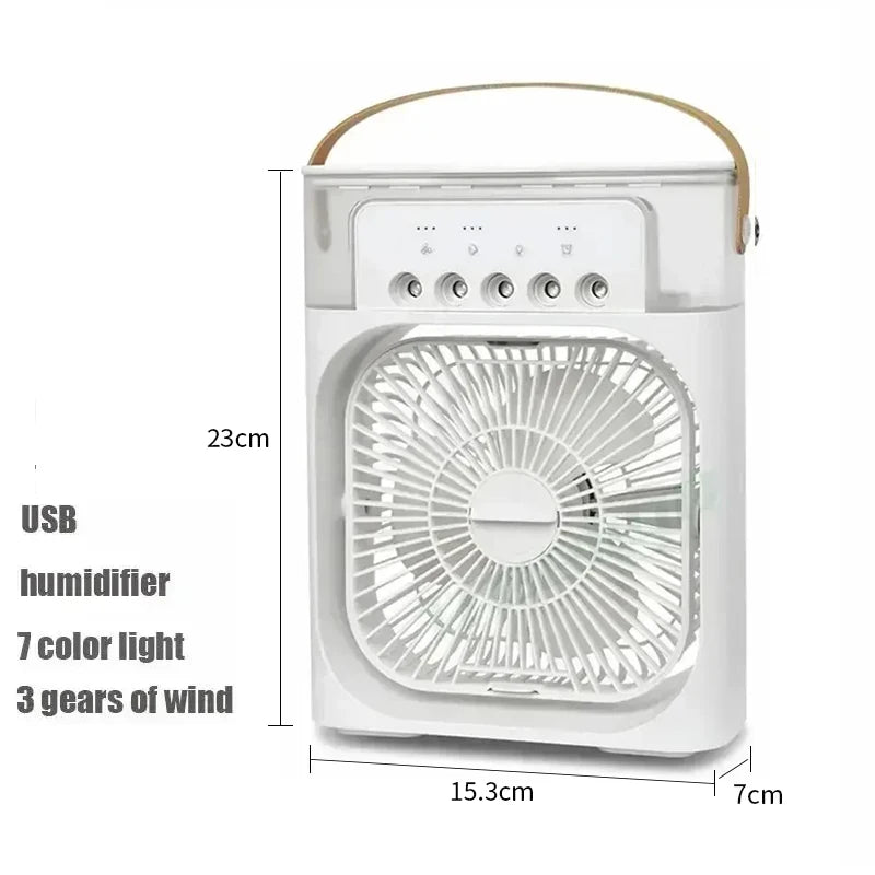 New 3 In 1 Fan AIr Conditioner Household Mini Air Cooler LED Night Light Portable Humidifier Air Adjustment Fan Office Home Fan