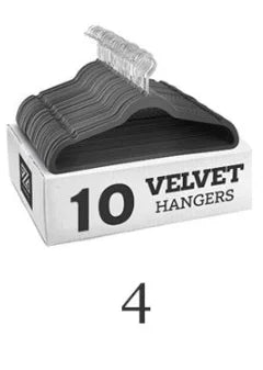 Velvet Non-Slip Hangers 10 Pack Gray Flocking Multifunctional Anti Slip Clothes Hanger Wrinkle Resistant Adult Plastic