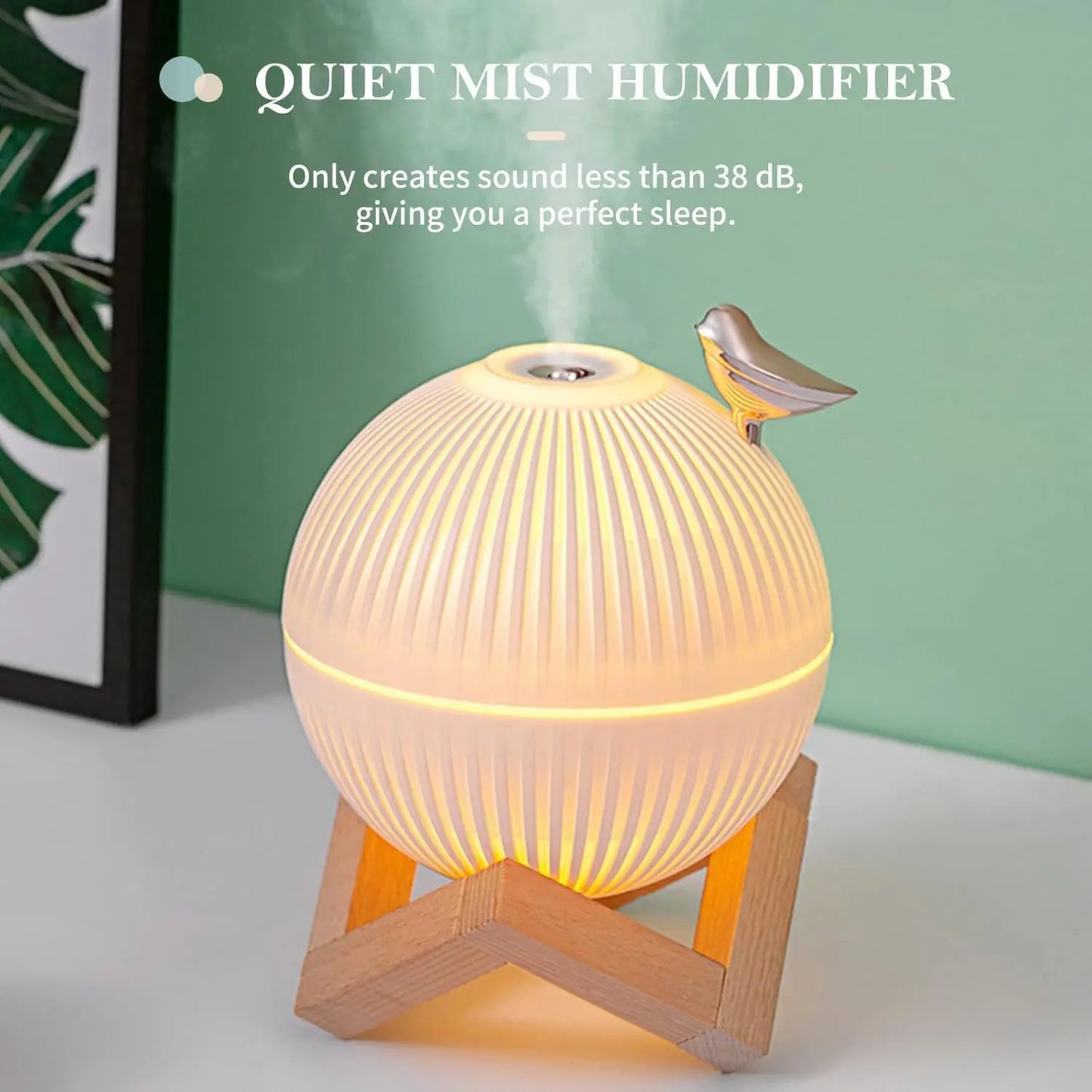 3-in1 Quiet Bird Humidifier 3 Colors Night Light USB Mini Aromatherapy Diffuser 2 Spray Modes Kid Birthday Gift Home Decor 330ml