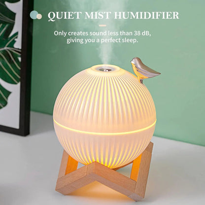 3-in1 Quiet Bird Humidifier 3 Colors Night Light USB Mini Aromatherapy Diffuser 2 Spray Modes Kid Birthday Gift Home Decor 330ml