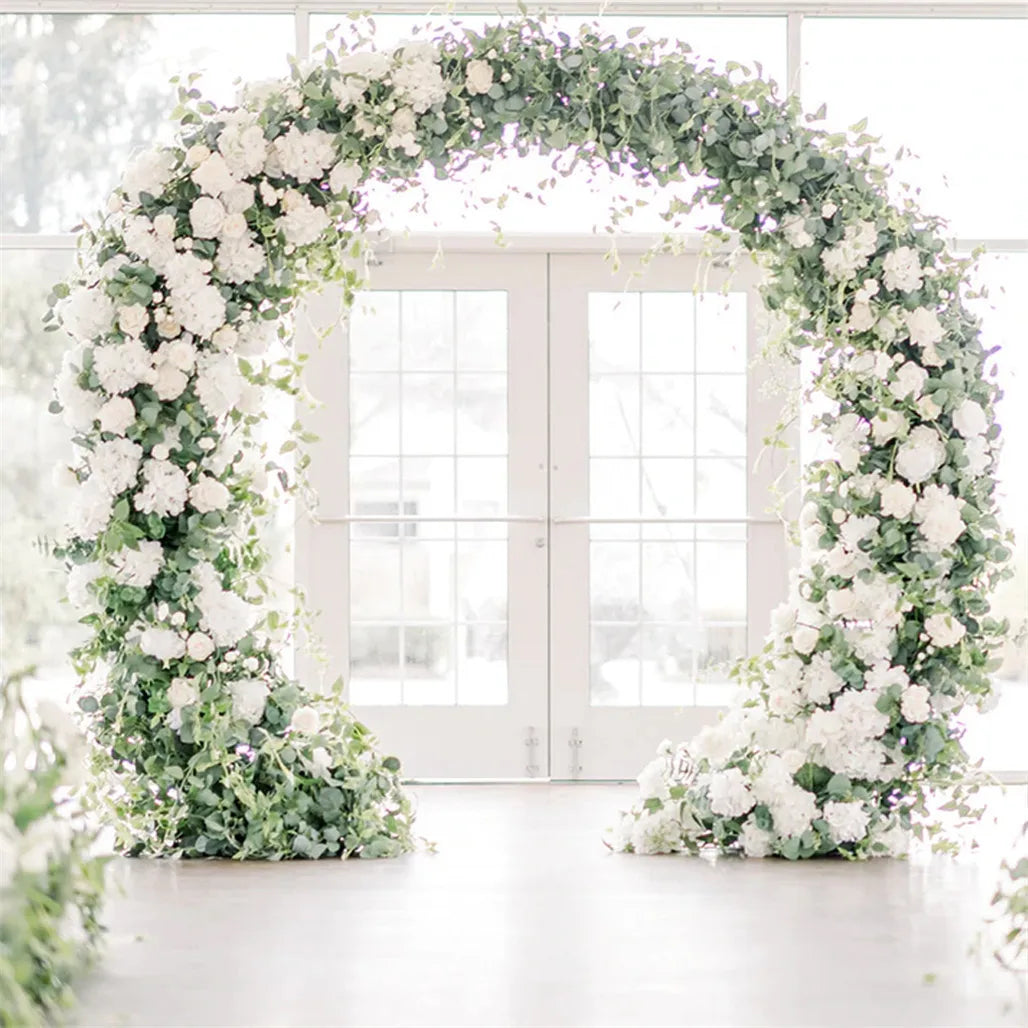 2.1M/2.2M/2.4M Removable Round Wedding Arch Metal Backdrop Flower Garland Party Frame Garden Arbor