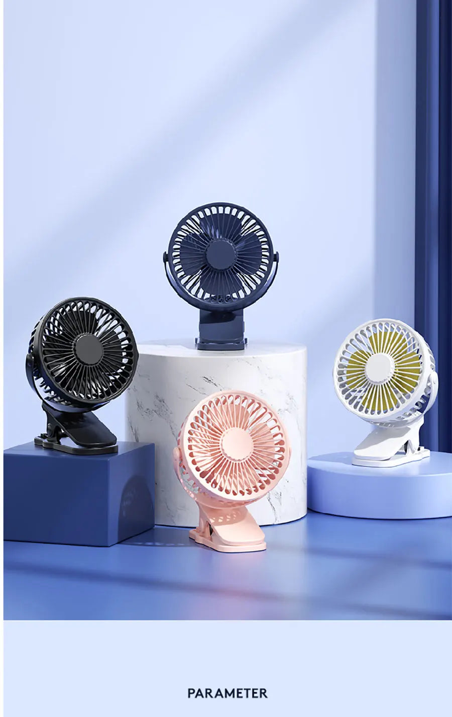 Xiaomi New USB Handheld Clip Fan Portable Rechargeable Fan High Quality Student Wireless Electric Fan Small Cooling Ventilador