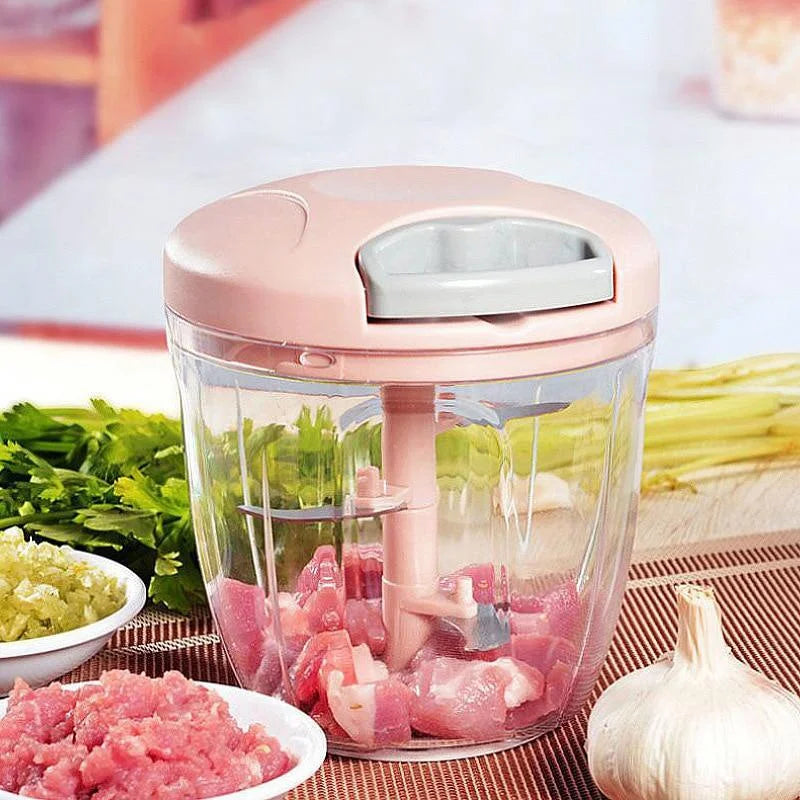 500/900ML Manual Meat Mincer Garlic Chopper Rotate Garlic Press Crusher Vegetable Onion Cutter Kitchen Cooking Accessories