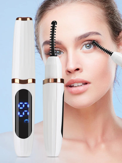 Electric Heated Eyelash Curler Portable Eyelash Curling Device Quick Heating Natural Eyelash Curler Long Lasting Make Up Tool