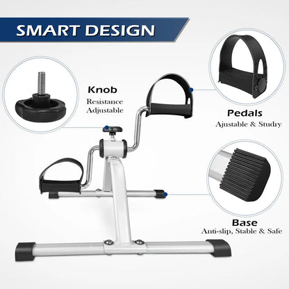 Portable Mini Pedal Exercise Bike Leg Foot Resistance Cycle Pedal Exerciser UK