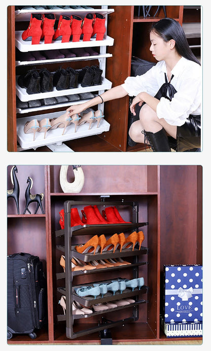 Shoe Rack 360° Rotating Height Adjustable Aluminum Alloy Shoe Cabinet Rack Rotating Shoe Cabinet Hardware Set Customizable