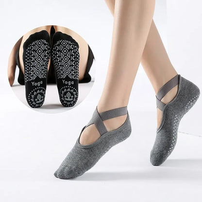 High Quality Non-Slip Pilates Socks for Women Breathable Bandage Yoga Socks Cotton Fitness Dance Barre Ballet Sports Socks