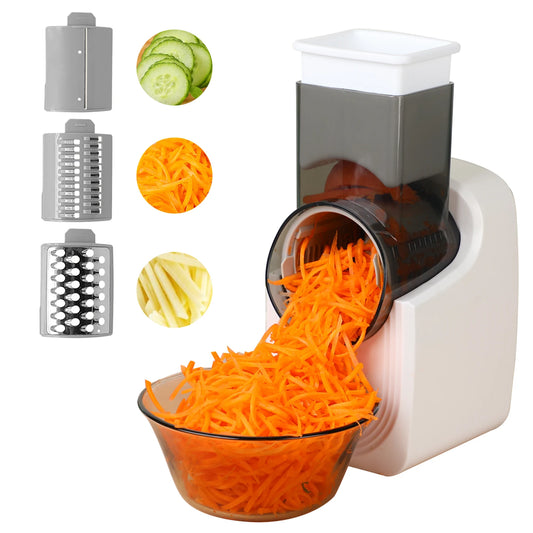 Electric Cheese Grater, Electric Slicer Shredder, Electric Vegetable Slicer Salad Maker, Fruit Cutter, Food Processor Spiralizer