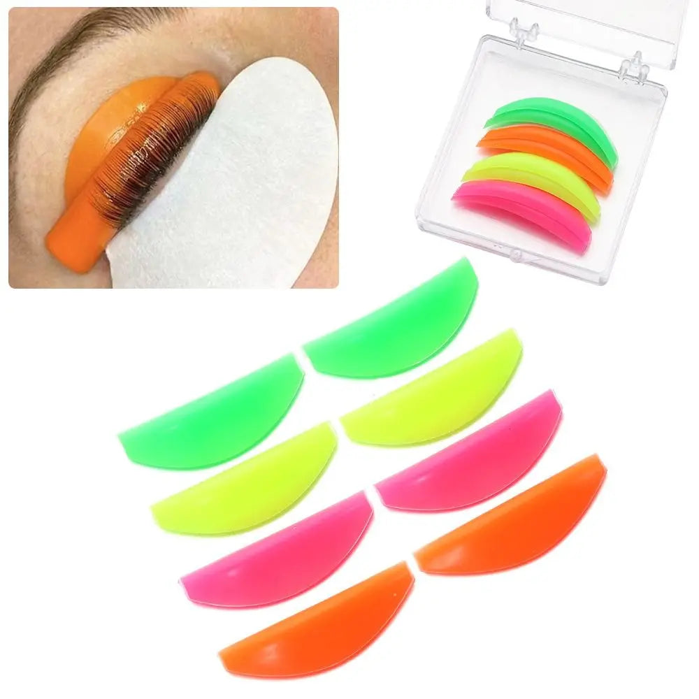 4 Pairs Eyelash Lift Perm Pads Kit Silicone Eye Curler Rods Tool Recycling Lashes Rods Shield 3D Eyelash Lifting Applicator Tool