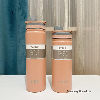 Tyeso 530/750ML Stainless Steel Thermos Bottle Portable Outdoor Sport Water Cup Keeps Cold and Heat High Capacity Thermos Bottle