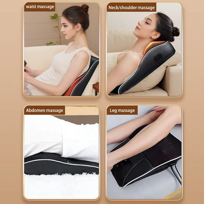 Manufacturer Direct Electric Shiatsu Head Neck Cervical Ttraction Body Massager Car Back Pillow with Heating Vibrating Massage D