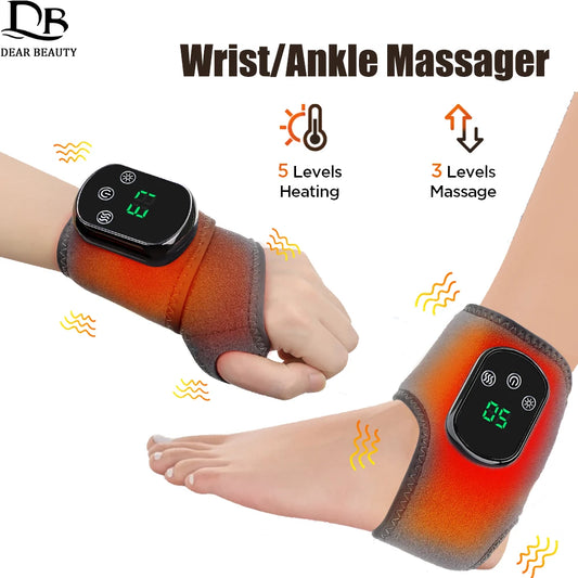 Vibration Wrist / Ankle Massager Infrared Hot Compress Therapy Hand / Foot Massager For Joint Pain Relief Heated Massage Brace