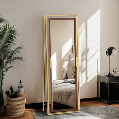 160CM Tall Full Length Mirror Metal Frame Full Body Mirror Wall Mounted/ Standing Bedroom Dressing Mirror for Living Room Closet