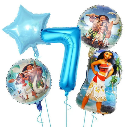 New Disney Moana Birthday Decoration Tableware Balloons Cups Plates Set Banner Vaiana Moana Theme Birthday Party Deco Supplies