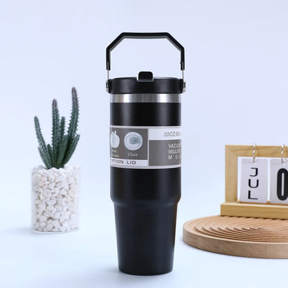 304 Stainless Steel 30oz Large Capacity Portable Car Cup Vacuum Portable Insulated Cup For Insulated Outdoor Car Ice Cream Cups