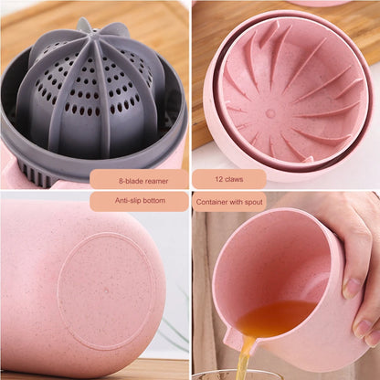 1 Set Material Juice Cup Premium Mini DIY Manual Fruit Juicer Citrus Orange Lid Rotary Press Non-Slip Reamer For Lemon Lime Gra