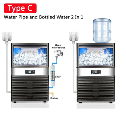 100kg Hot Ice Maker Machine for Bar Coffee Shop Milk Tea Room SK-80FA Commercial Ice Cube Making Machine 110V 220V