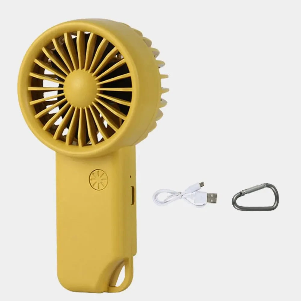 Portable Mini Fan Rechargeable USB Charging Handheld Fan Built-in 500mAh Battery 3 Speed Power for Outdoor Office Sports Travel