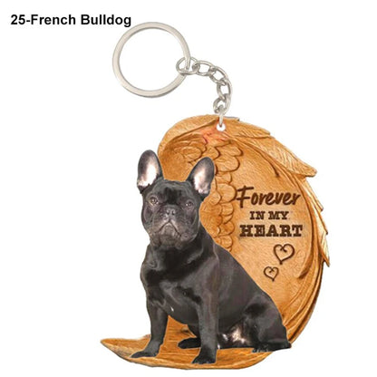 39 Style Cut Dog Forever In My Heart Angel Pendant Bag Keychain Car Key Chain Keyring Pet Jewelry Best Friends Gifts Accessories