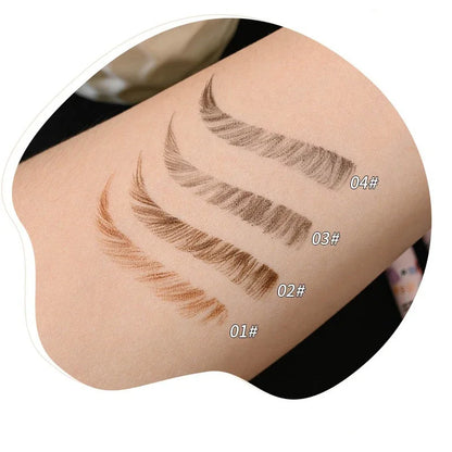 4 Colors Eyebrow Pen Waterproof 4 Fork Tip Eyebrow Tattoo Pencil Cosmetic Long Lasting Natural Dark Brown Liquid Eye Brow Pencil