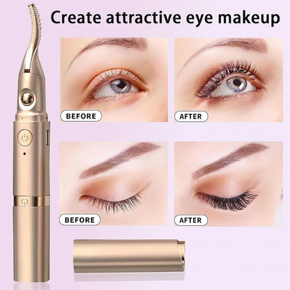 2 in 1 Electric Heating Eyelash Curler with Electric Eyebrow Knife USB Rechargeable Heated Eyelash Curlers Eyelash Shaping Tools