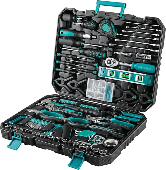 198 Piece Tool Box, Hand Tool Set, Ratchet Socket Tool Set, Screwdriver Set, Home Car Repair Tool, Universal