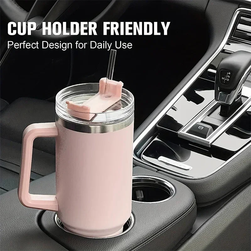 40oz Coffee Cup 1200ML High Quality Insulated Tumbler With Handle Straw Double Wall Thermal Travel Cup Perfect Gift