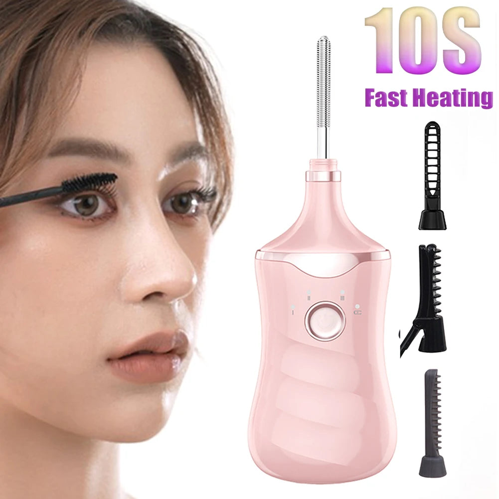 Electric Eyelash Curler,3 Shapes Replacement Heads,Heated Lash Curler,TYPE-C Rechargeable,Long Lasting Curler,Women Makeup Tool