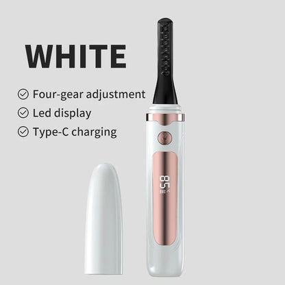 Electric Heated Eyelash Curler Portable Eyelash Curling Device Quick Heating Natural Eyelash Curler Long Lasting Make up Tool