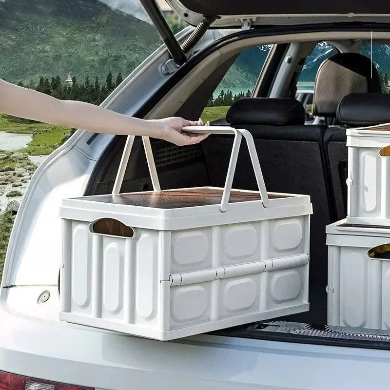 1 Outdoor Camping Storage Box With Handle, 15L Foldable Storage Box, Portable Camping And Picnic Storage Box, Car Luggage