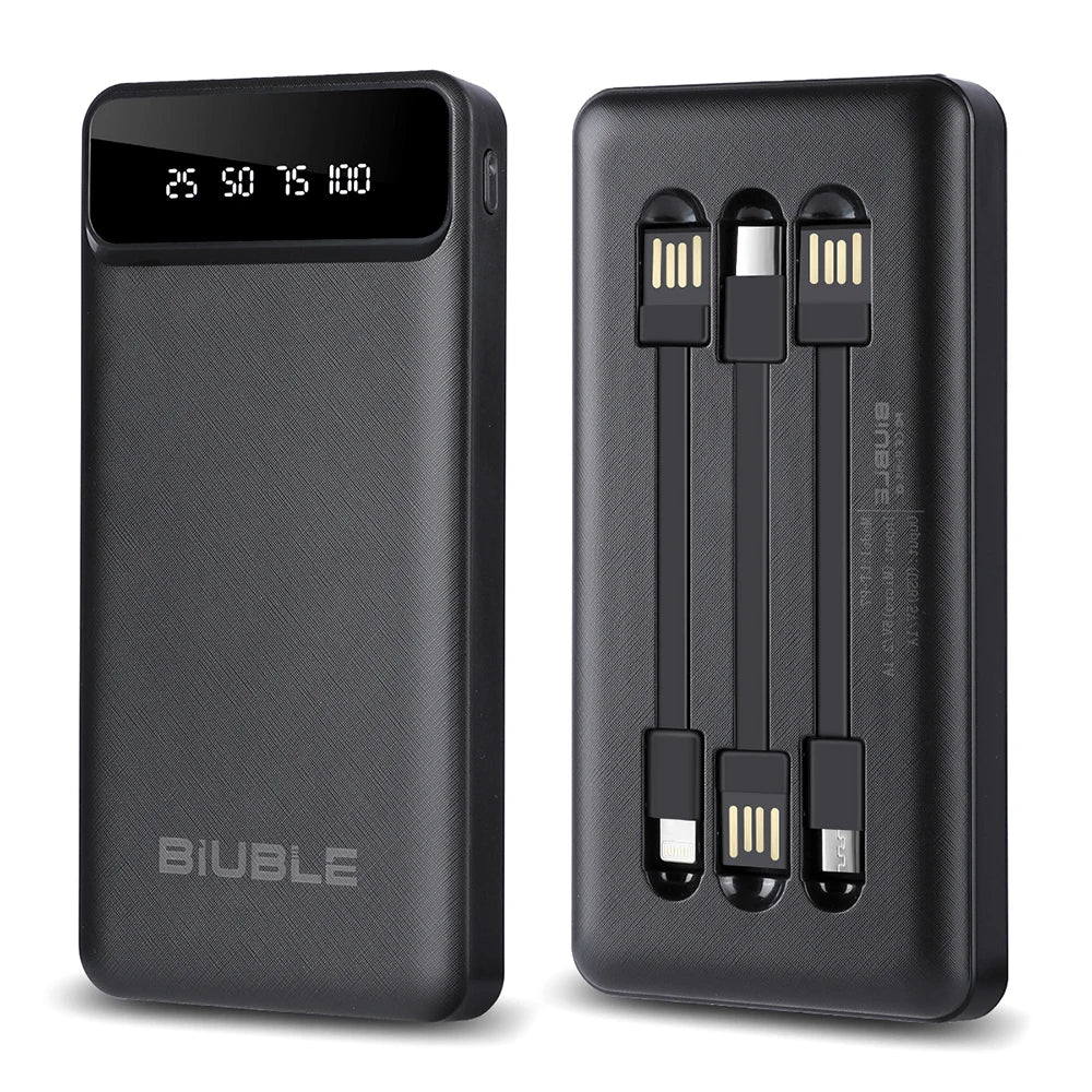 Portable Power Bank High Capacity Cable Charging Mini Powerbank for iPhone Samsung ﻿2024