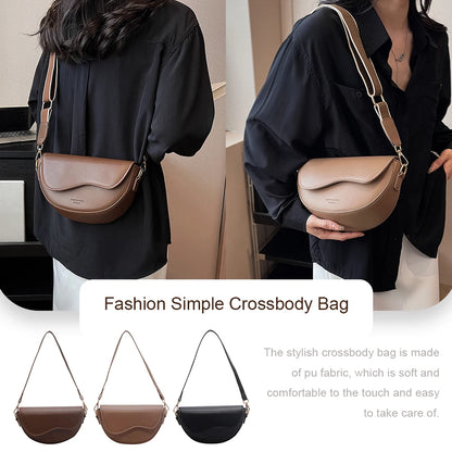 Women Saddle Armpit Bag Versatile Satchel Hobo Bag Casual Crossbody Sling Bag Leather Shoulder Bag Fall Winter Purse