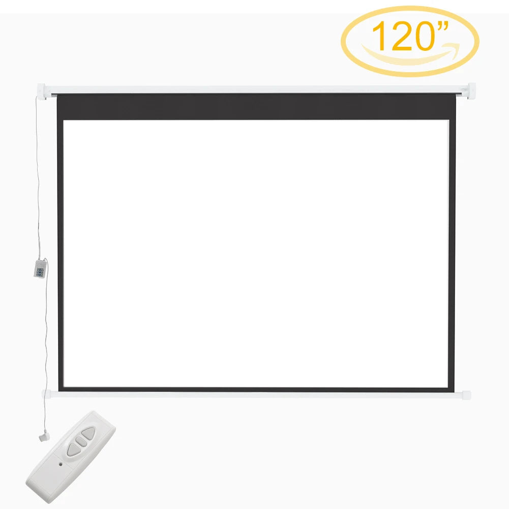 Wall/ Ceiling Mounted Electric Projector Screen for Home School Theatre Cinema 120 inch 4:3 Projection Screen