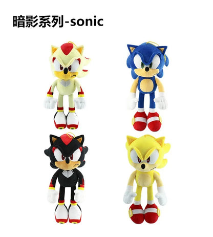 33cm Sonic High Quality Plush Toy Cartoon The Hedgehog Doll Tails Shadow Soft Stuffed Anime Christmas Birthday Gift For Kids