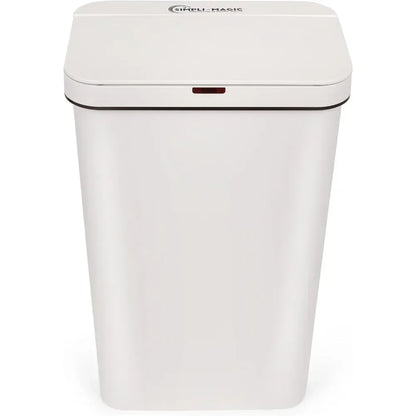 13 Gallon Touchless Sensor Trash Can, Rectangle Garbage Bin, Perfect for Home, Kitchen, Office, White