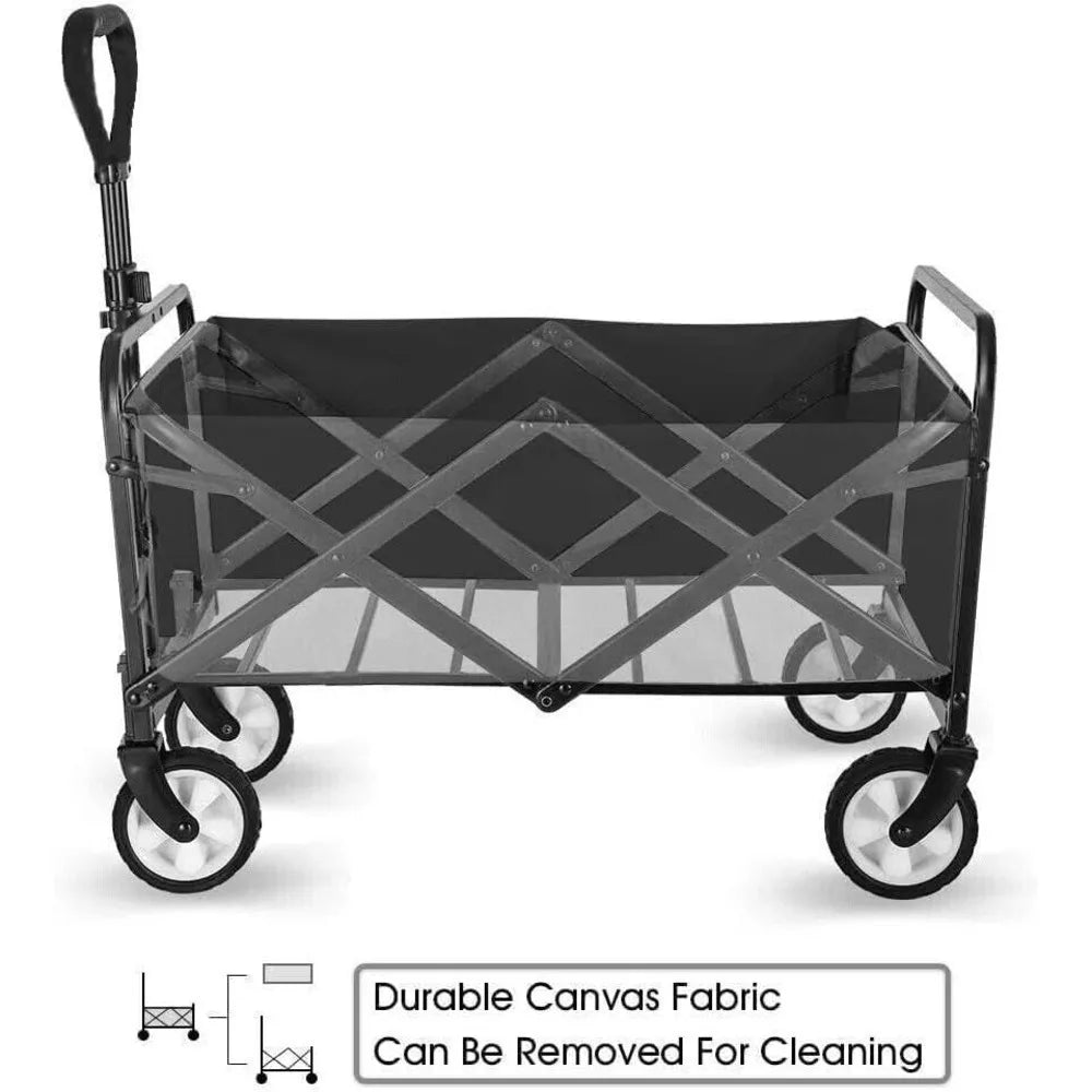 Outdoor foldable camping trolley pulling trolley heavy duty festival trolley beach car garden trolley shopping basket carrier