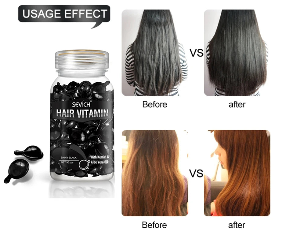 Sevich 2PCS/Set Ginger Hair Growth Capsules Set Hair Vitamin Oil For Hair Loss Repair Treatment Damaged Hair Black Hair Serum