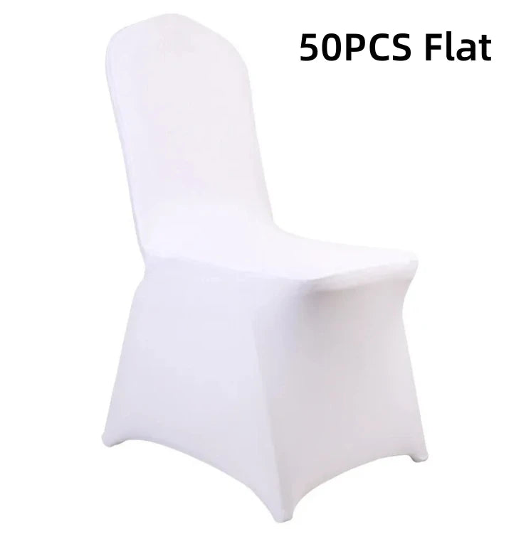 Universal Wedding Chair Covers, Full Seat Slipcovers, Black, White, Strong Spandex, Restaurant, Cafe, 50-100Pcs