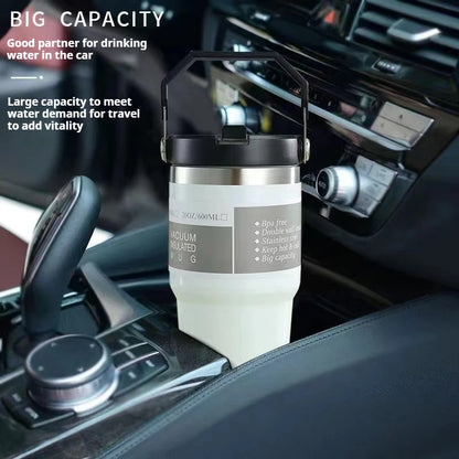 304 Stainless Steel 30oz Large Capacity Portable Car Cup Vacuum Portable Insulated Cup For Insulated Outdoor Car Ice Cream Cups