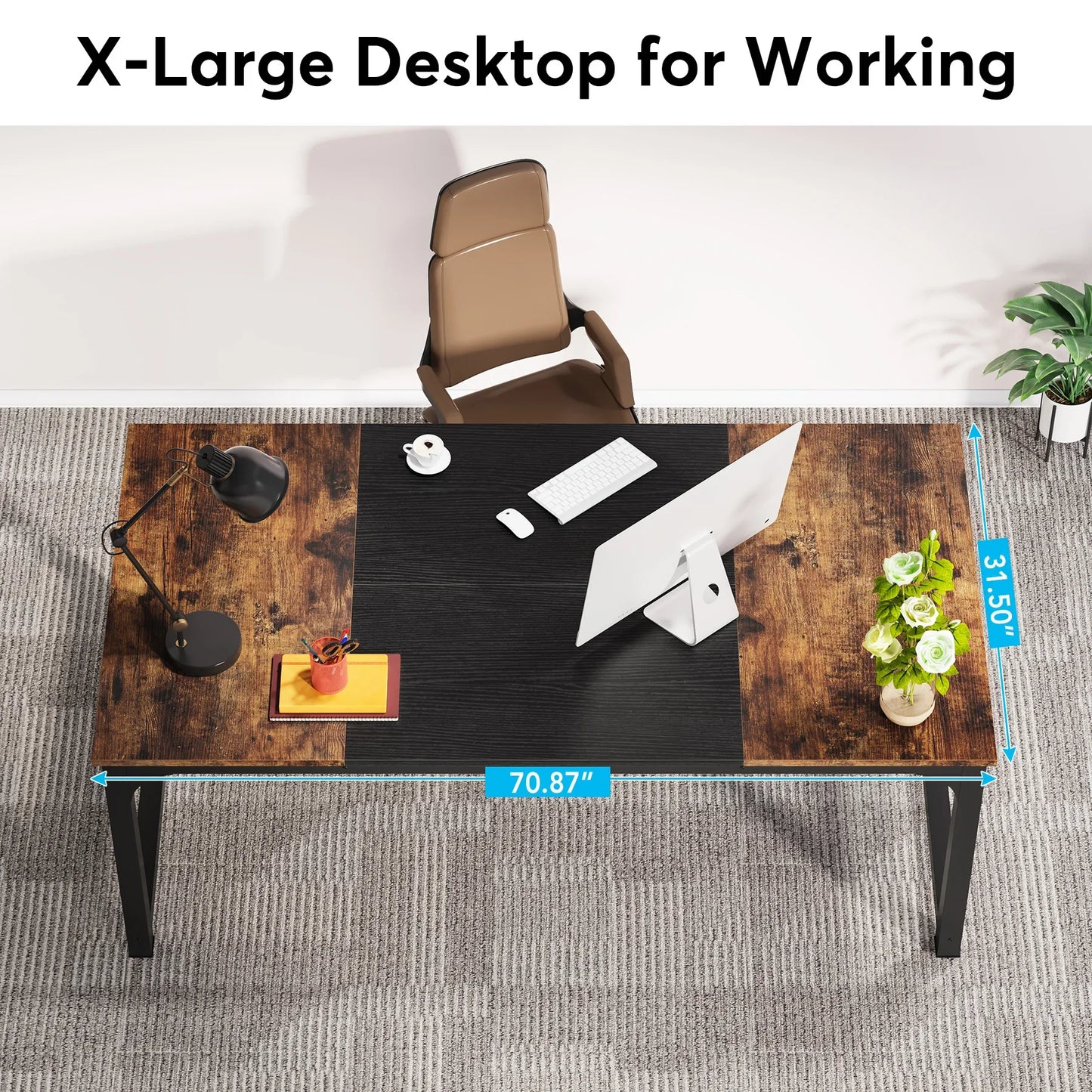 Tribesigns Modern Computer Desk Large Office Desk Computer Table Study Writing Desk Workstation for Home Office