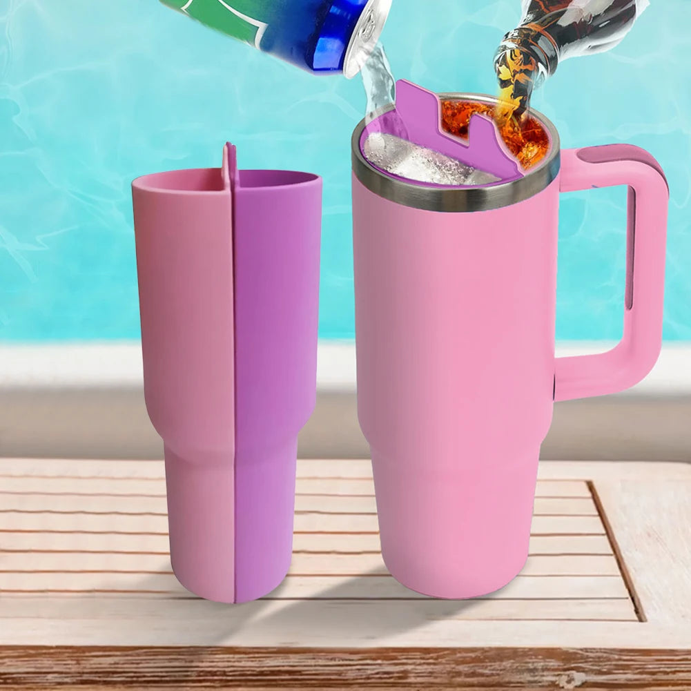 Silicone Water Bottle Liner Drink Divider Water Cup Double-Flavor Lining for Stanley 40oz Tumbler