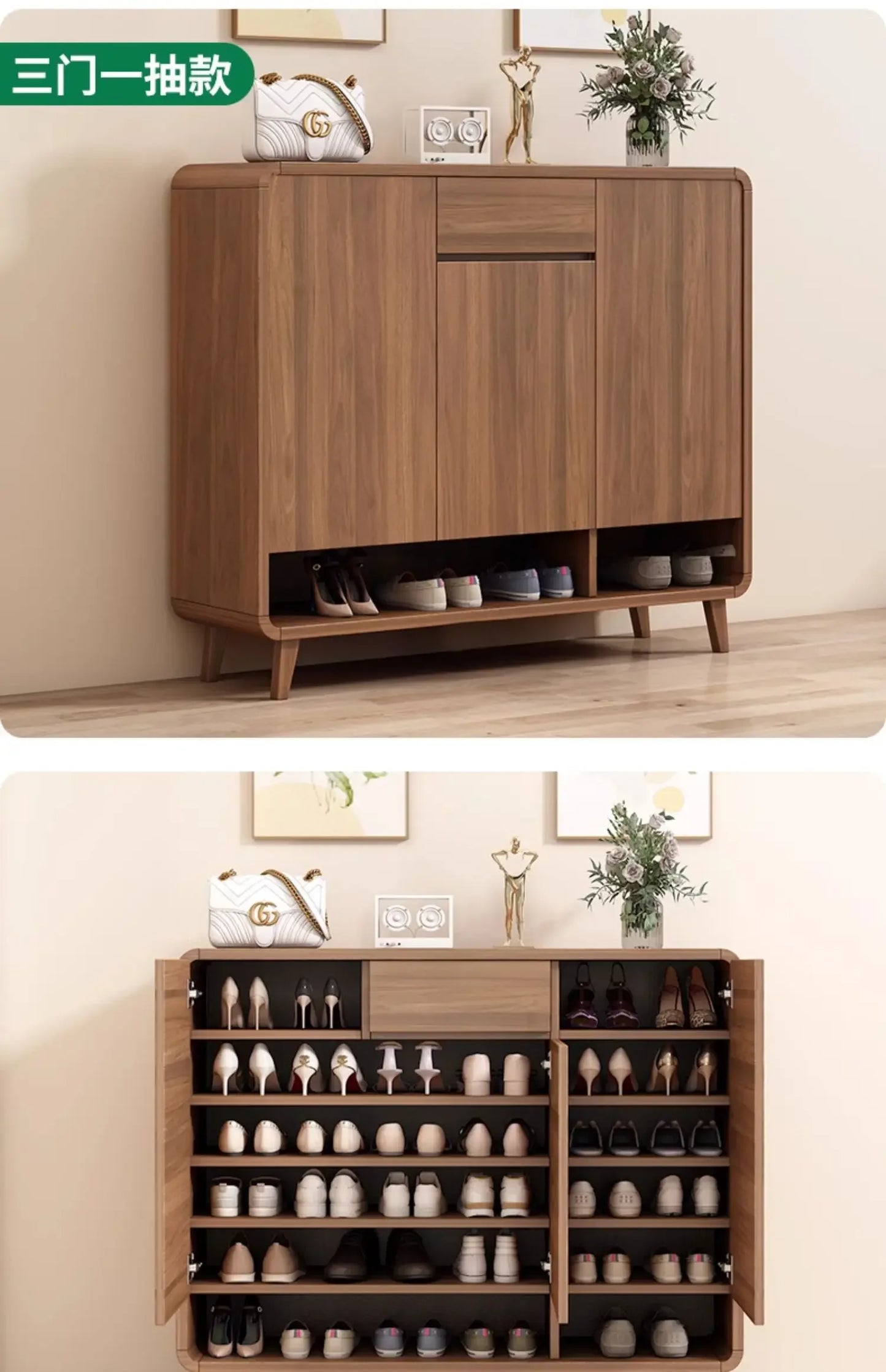 Wooden Entrance Shoe Cabinet Large Capacity Household Cabinet Balcony Foyer Cabinet IndoorZapateros Home Furniture