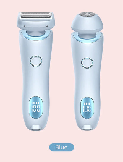 2 In 1 Electric Shaver for Women Lady Razor Hair Removal Waterproof Wet or Dry for Underarm Bikini Leg Portable Painless Trimmer