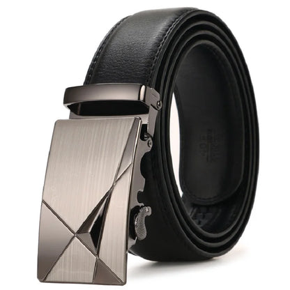 New Men Belts Fashion Pu Alloy Automatic Buckle Belt Business Casual Decoration Belt High Quality Men's Waistband Luxury Brand