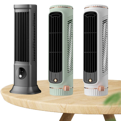 Desk Tower Fan USB Rechargeable 3 Speeds Quiet Air Cooler Tabletop Air Conditioner Vertical Horizontal Electric Fan